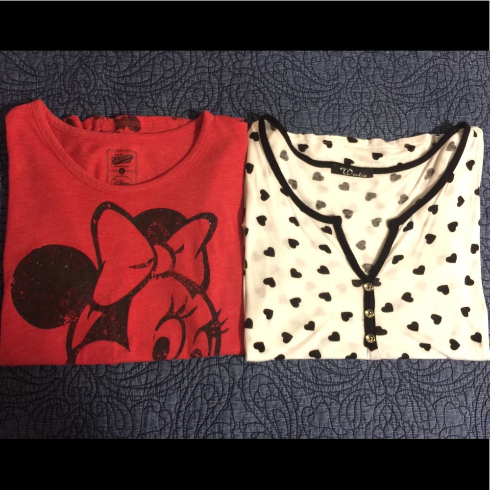 Bundled Minnie Mouse and Heart blouse